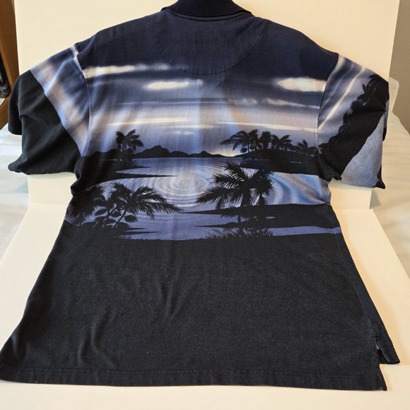 VINTAGE MEN'S LARGE TABASCO POLO SHIRT TROPICAL SCENE - Picture 3 of 8